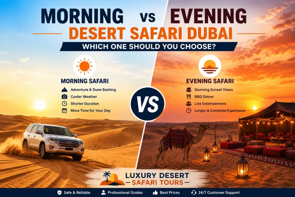 Morning vs Evening Desert Safari Dubai Detail